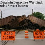 Train Derails in Louisville’s West End, Prompting Street Closures